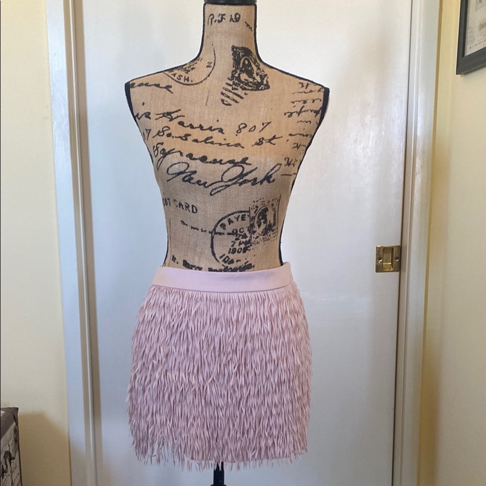 Express Pink Ruffled Mini Skirt
